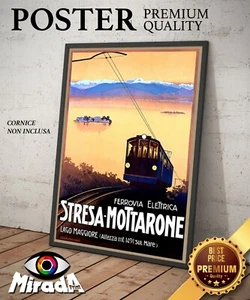 POSTER locandina vintage Funivia elettrica STRESA MOTTARONE Lago Maggiore TOP - Foto 1 di 3