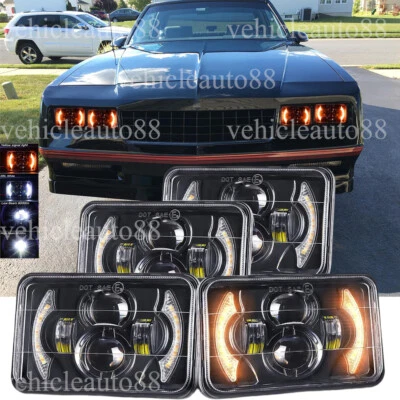 Fit Chevrolet Monte Carlo SS 1980-1988 4PCS 4x6" LED Headlights DRL Hi/Lo Beam - Image 1 of 4