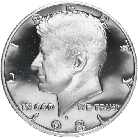 1981 S Kennedy Half Dollar Type 1 Gem Deep Cameo CN-Clad Proof Coin Cover