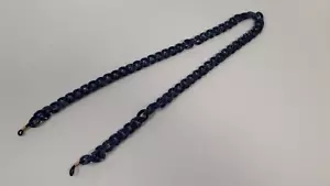 Chaîne Cordon à lunettes grosse maille Bleu foncé marbre 65 cm /EBQY - Photo 1/2