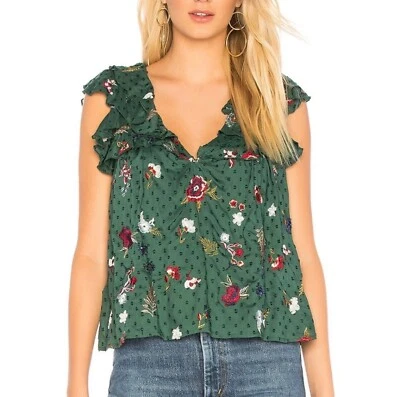 Блузка топ Tularosa Annette с вышивкой блестками оборками размер Small женская - Изображение 1 из 4