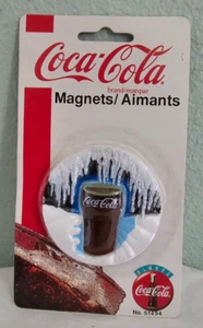 VINTAGE 1997 Coca-Cola Magnet Circle Winter Snow #51494 NIP - Picture 1 of 2