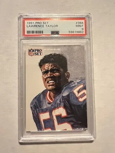 1991 PRO SET #394 LAWRENCE TAYLOR PSA 9 MINT GIANTS HOF - Bild 1 von 2