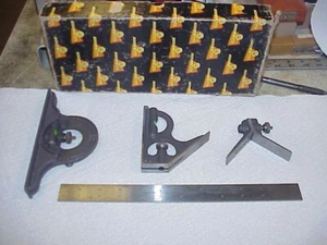 Brown & Sharpe 12" Combination Machinist Square Protractor Rule Scribe Tool #438 - Picture 1 of 7