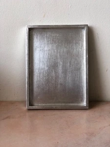 Stylish Silver Lacquer Decorative Tray - desk organizer / display tray - Picture 1 of 12