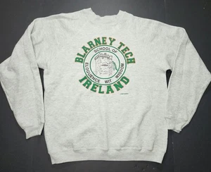 Vintage 1989 Blarney Tech Ireland Crewneck Sweatshirt Size Large Gray  - Picture 1 of 10