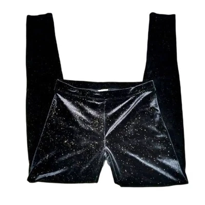 Leggings de terciopelo para niñas Crewcuts negro dorado talla 14 Foto 1 de 4