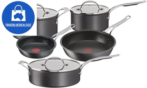 Tefal Jamie Oliver Cooks Classic Induction Non-Stick Hard Anodised 5Pc Set Black - Picture 1 of 4
