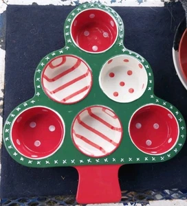 Muffin Pan For Christmas Tree Ceramic 11.5x11 Mudpie - Picture 1 of 6