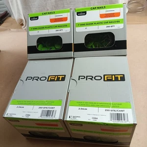 Lotto di 1000 (4 scatole da 250) ProFit 1" gambo anello tappo plastica CHIODI verde NUOVO - Foto 1 di 9