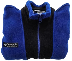 Columbia Jacket Men's Large Blue/Black Full Zip Up Fleece Long Sleeve - Picture 1 of 9