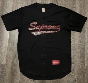 Camiseta de béisbol vintage Supreme Snake Script Logo talla mediana - Imagen 1 de 5