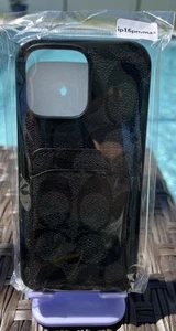 Luxurious Outlet Designer Black Signature Wallet Case for iPhone 16 Pro Max! - Picture 1 of 1