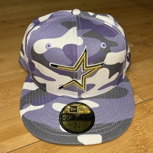 Hat Club New Era 59FIFTY Coop Houston Astros Camo Purple-Washed Wht Fitted 7 1/4 - Picture 1 of 18