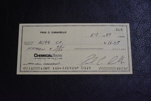 KISS Eric Carr personal check 1984 Animalize COA notarized Simmons Stanley - Picture 1 of 4