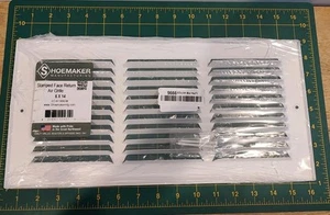 Gestanzte Fläche 6 x 14 Rückluftausströmer Abdeckung Gitter Weiß Stahl - Bild 1 von 4
