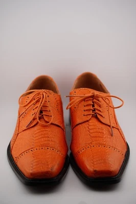 Antonio Cerrelli Elite Men's Orange Dress Shoes Gator Print Sizes  8.5 - Image 1 of 4