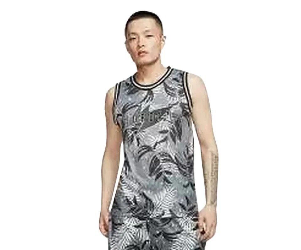 Jordan Wings 球衣男式活动衬衫和 T 恤尺寸 XXL,颜色:灰色/黑色/白色 — 第 1/1 张图片