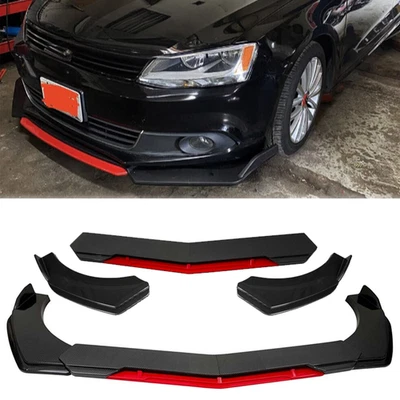 For Volkswagen EOS Front Bumper Lip Spoiler Splitter Body Kit Carbon Fiber Red - Image 1 of 4