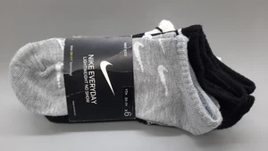 Nike Everyday Lightweight No Shows Youth Socks, 6 Pairs Pack, Size 5 - 7, NEW!! - Picture 1 of 2