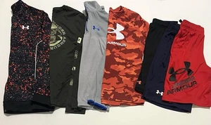 Under Armour Boys Athletic lot of 7 Youth Large YLG Shorts Shirts Jacket - Picture 1 of 19