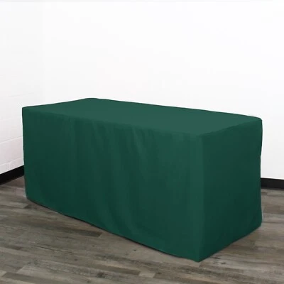 8 ft. Fitted Polyester Rectangular Tablecloth, Premium Tableclothes for weddings - Image 1 of 4