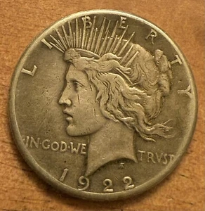 Silberdollar Peace 1922 S Fehler am Flügel tolle Details - Bild 1 von 10