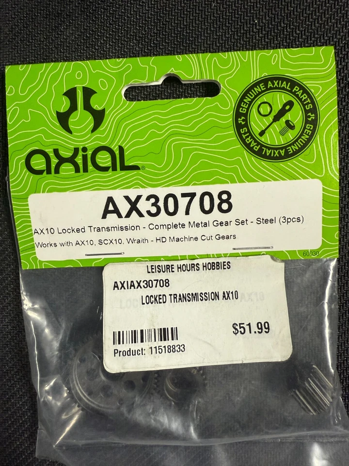 AXIAL-AX30708-AX10 GESPERRTES GETRIEBE-KOMPLETTER METALLGETRIEBE-SATZ-STAHL - Bild 1 von 1