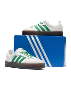 ADIDAS ORIGINALS WOMEN'S SAMBAE OG CASUAL SHOES IE9105 100 White/Green/Off White - Picture 1 of 5