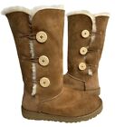 Ugg Bailey Button Chestnut Brown Sheepskin Leather 1873 Tall Boots Women’s 9