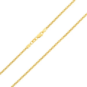 10K Yellow Gold 1.5mm-3.5mm Venetian Round Box Chain Necklace Men Women 16"- 30" - Picture 1 of 46