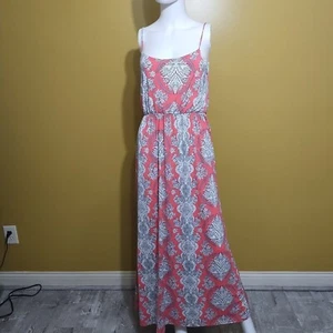 Pink Blush Maternity Sleeveless Floral Paisley Maxi Dress L Boho - Picture 1 of 6