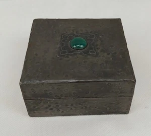 Art Nouveau Pewter And Cabochon Trinket Box - Picture 1 of 5