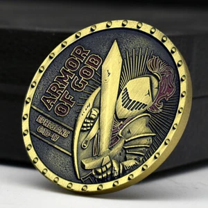 Armor of God Coppery Memorial Medal Ornament Coin Home Decor Crafts Gift - Picture 1 of 12