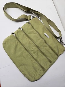 Baggallini Big Zipper Travel Crossbody Bag Organization Bag Lime Green - Picture 1 of 4