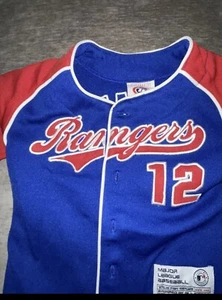 True Fan Texas Rangers Alfonso Soriano #12 MLB Button Jersey Child Size Large - Picture 1 of 4