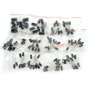 120Pcs 12 Values 0.22uF-470uF Aluminum Electrolytic Capacitor Assortment Kit - Picture 1 of 5