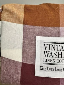 Adairs Vintage Washed Linen Quilt Cover Set In Colourful Tones/king Extra Long - Picture 1 of 4
