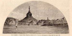 GRAVURE 1885 ENGRAVING YEMEN ADEN STEAMER POINT - Picture 1 of 1