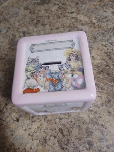 John Grossman Baby Girl Keepsake Block Bank Never Used - Picture 1 of 9