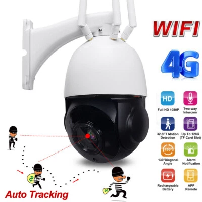 5MP 1080P HD Outdoor WiFi IP Camera 4G Auto IR Wireless PTZ Home Security Camera - Image 1 of 4