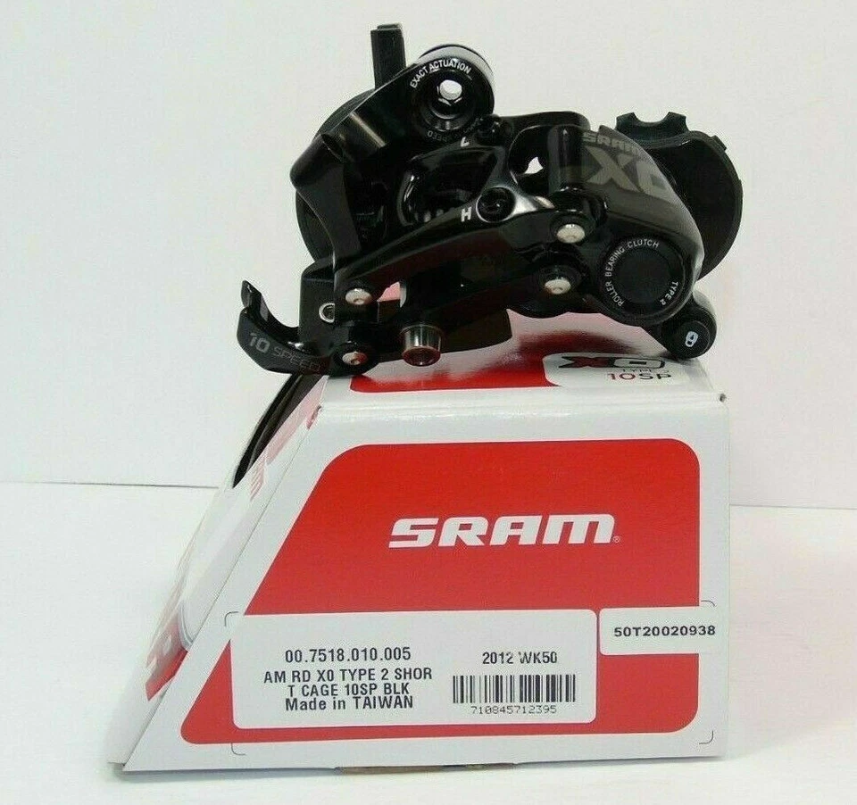 *无进口费用*Nos Sram X0 2 型后变速器,10 速,短笼,黑色,全新 — 第 1/1 张图片