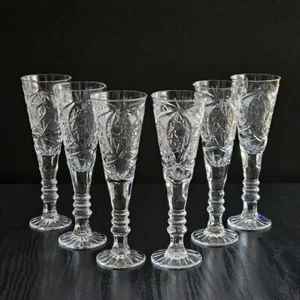 1.7 oz (50 ml) Vintage Crystal Handmade Vodka Sherry Shot Glasses, Set of 6 - Picture 1 of 7