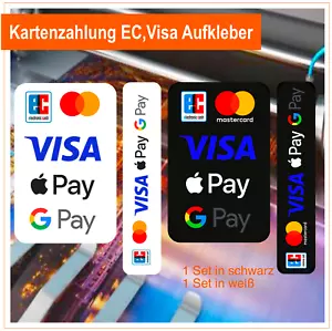 Kartenzahlung EC, Visa, Apple Pay, Google Pay - 4 Stück - Bild 1 von 1