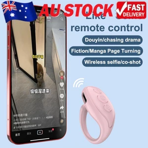 Phone Bluetooth-compatible Ring Remote Controller Wireless Page Turner (Pink) - Photo 1 sur 7