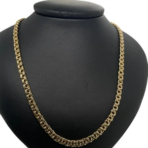 9ct Solid Fancy Double Curb Link Chain 22.2gm 64cm Preloved - Picture 1 of 13