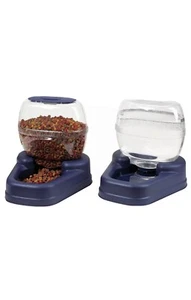 Pet Feeder Food Dispenser Automatic Waterer Water Dog Cat Dish Bowl Combo Pack - Picture 1 of 3