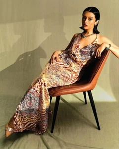 Marciano by Guess Women La Boheme Print Satin Dress Size 4 NWT 280$ - Picture 1 of 9