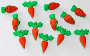 Carrot Crop / Easter Bunny Carrot Shaped Shank Buttons / Dress It Up Easter - Picture 1 of 3