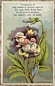 XXX BORAX SOAP The Camden & Philada Soap Co 1890's Advertisement Trade Card B435 - Picture 1 of 3